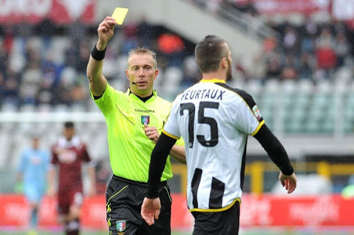 Player after being shown a yellow card for the second time