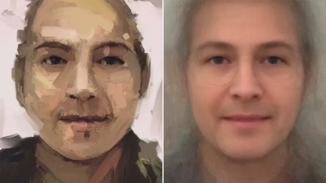An AI-generated'self-portrait' merges 40 artists' faces into one artwork, reflecting its human influences and sparking debate on creativity and recognition.