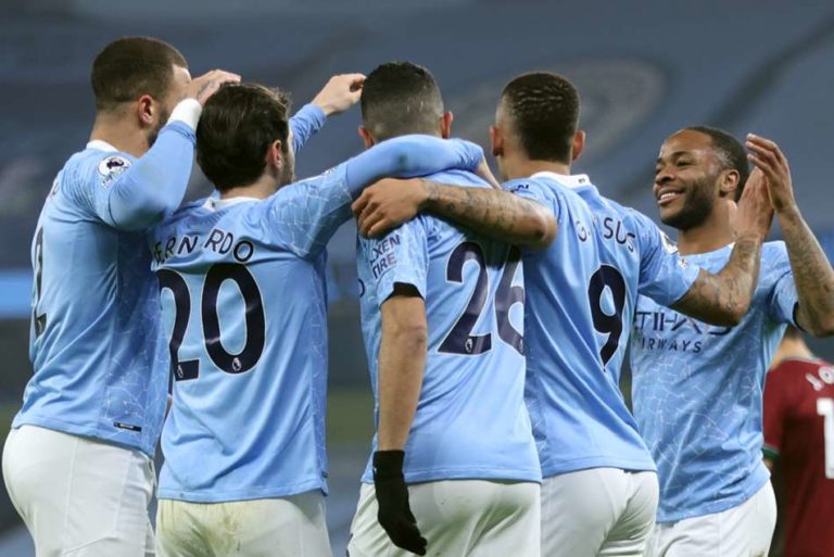 Manchester City took another stride towards claiming the Premier League title by beating Wolves, Gabriel Jesus striking twice