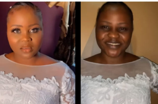 Bride with her make-up before and after | Ghanaguardian.com