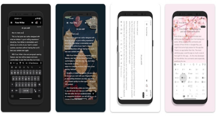A Handy Text Editor That Makes Writing Easy on Smartphones: PureWriter