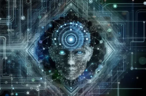 An AI-generated 'self-portrait' merges 40 artists' faces into one artwork, reflecting its human influences and sparking debate on creativity and recognition.