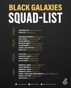 Black Galaxies squad | Ghanaguardian.com