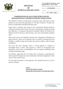 Sports ministry statement on Legacy Rise'rise continues' event 
