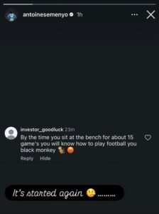 Racism message at Semenyo | Ghanaguardian.com