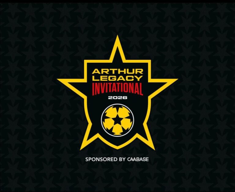 Logo for the Arthur Legacy Invitational 2026 featuring a yellow star badge, circular star emblem, and sponsor line on a black patterned background.