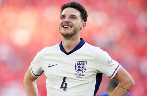 IMG_1015 | Ghanaguardian.com England national team footballer smiling on the pitch in a white away kit with crest and number 4 visible