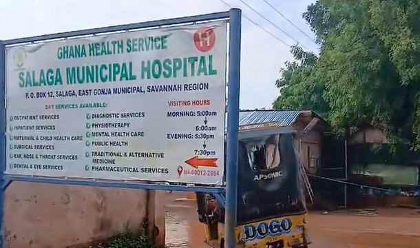 Salaga-Govt-Hospital | Ghanaguardian.com Signboard for Salaga Municipal Hospital under Ghana Health Service in Savannah Region, listing hospital address and available services