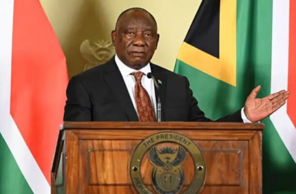 image_870x_6a264989b7bfe | Ghanaguardian.com President delivering a speech at a wooden podium with the presidential seal; national flags behind him.