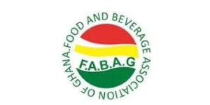 Logo of the Ghana Food and Beverage Association (F.A.B.A.G.), a circular emblem with green outer ring and red-yellow arc