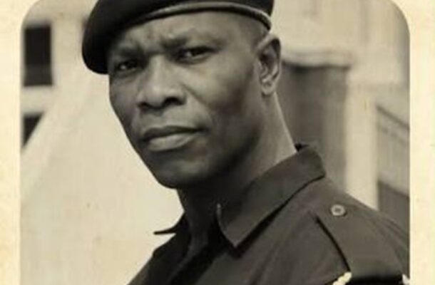 images-5-1 | Ghanaguardian.com Black-and-white portrait of a man in a military-style uniform wearing a beret, looking at the camera.