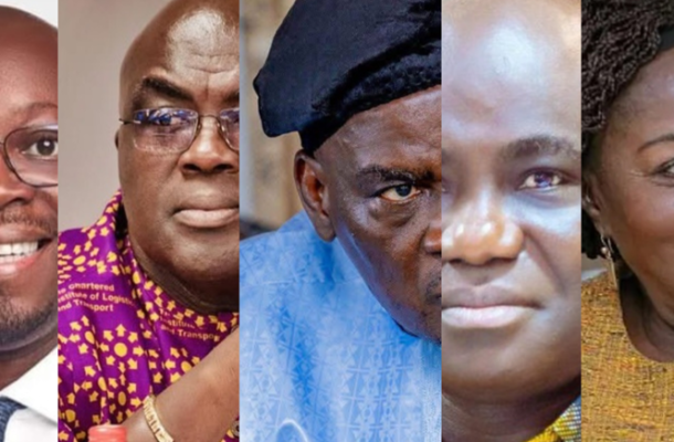 Collage of five close-up portraits of smiling people from diverse backgrounds.