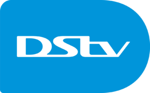 DSTV logo in white on a blue rounded background.