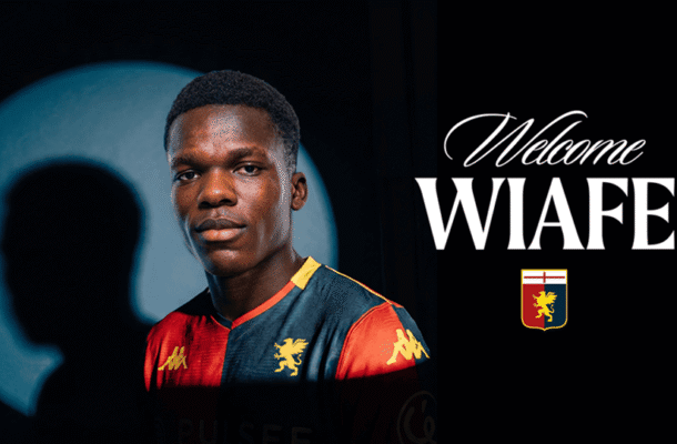 IMG_1168 | Ghanaguardian.com Portrait of a young man in a colorful jersey beside a bold 'Welcome WIAFE' graphic and crest on a dark background.